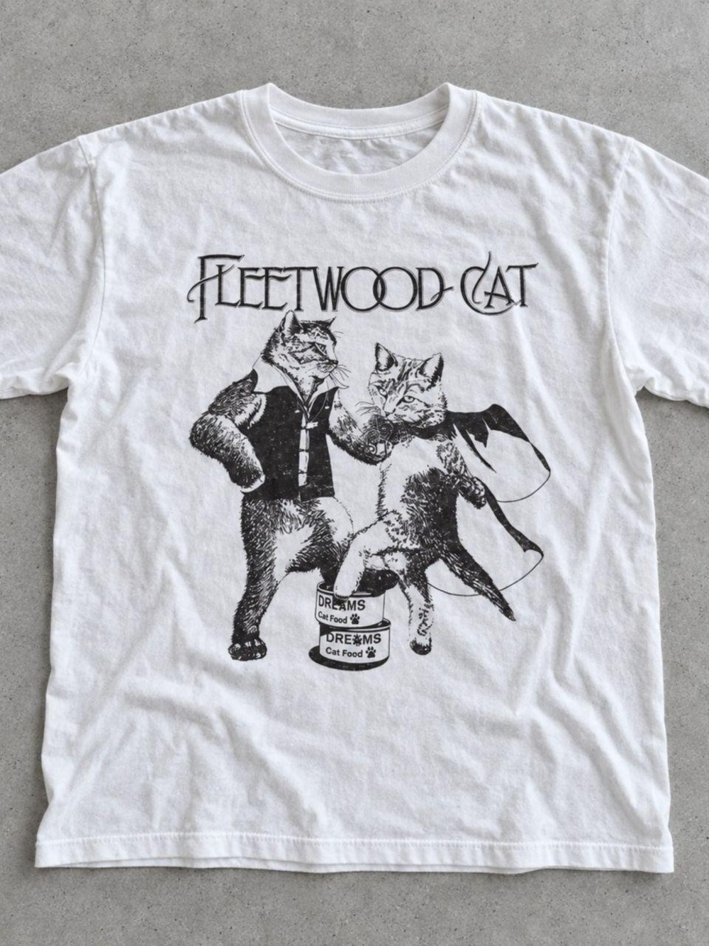White Graphic Cat T-Shirt